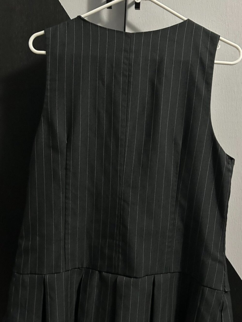 Sincerely Jules Black/White Pinstriped Vest/Pleated Skirt Mini Dress Junior's XL - Picture 8 of 11